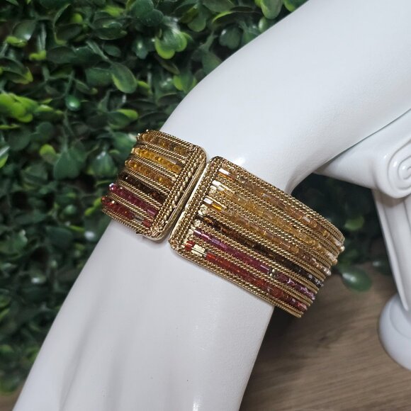 Earthy Boho Beaded Bangle - Picture 4 of 4